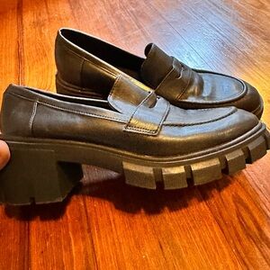 Chunky Black Women's Loafers
